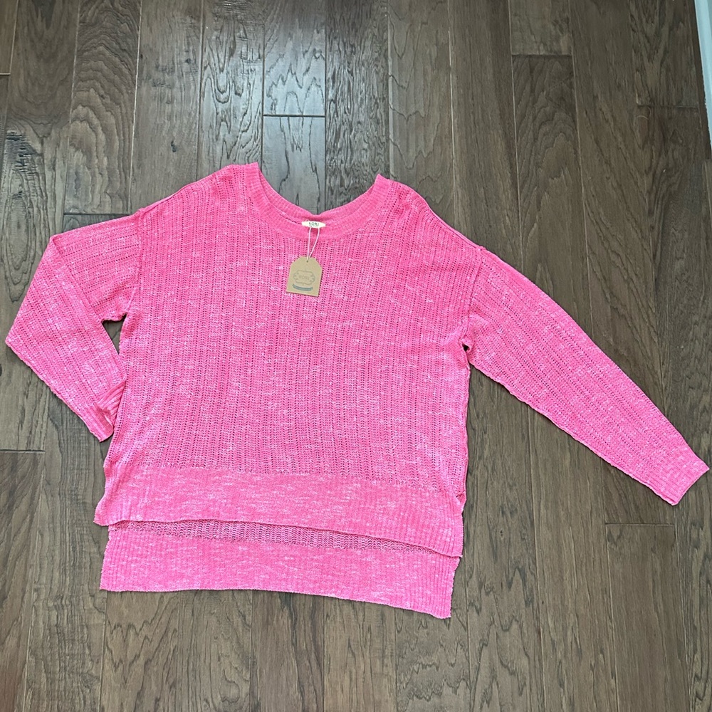 NWT Kori Pink sweater size large